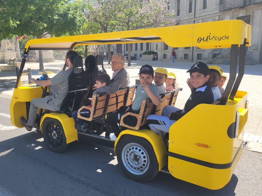 Le OuiCycle en configuration transport d'enfants