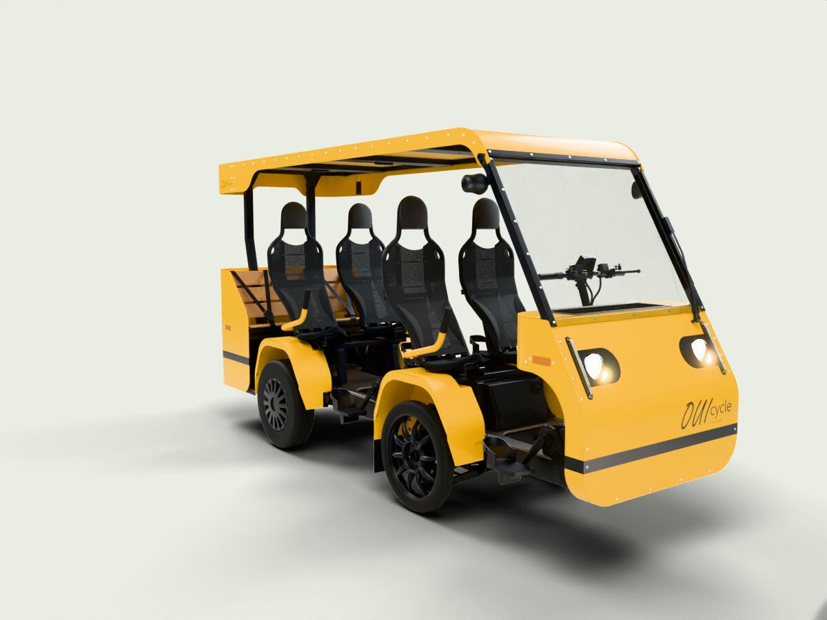OuiCycle en configuration adultes : quatre sièges ergonomiques