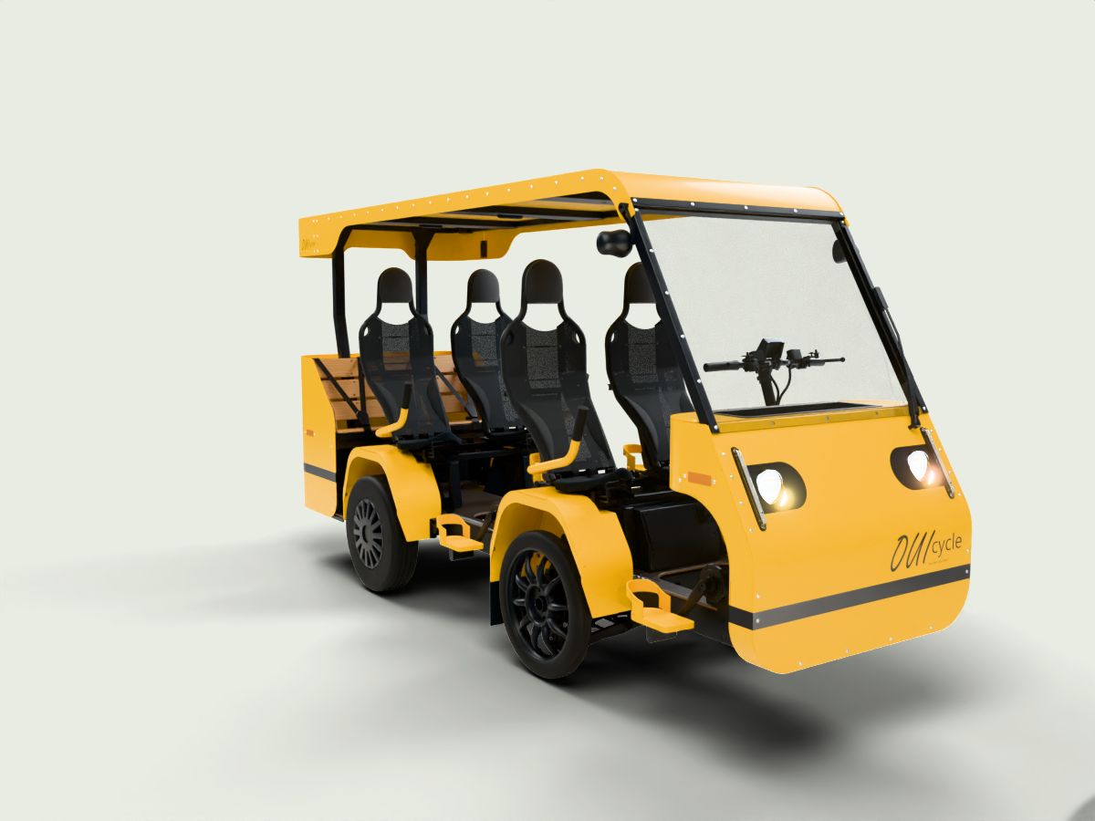 OuiCycle en configuration adultes : quatre sièges ergonomiques